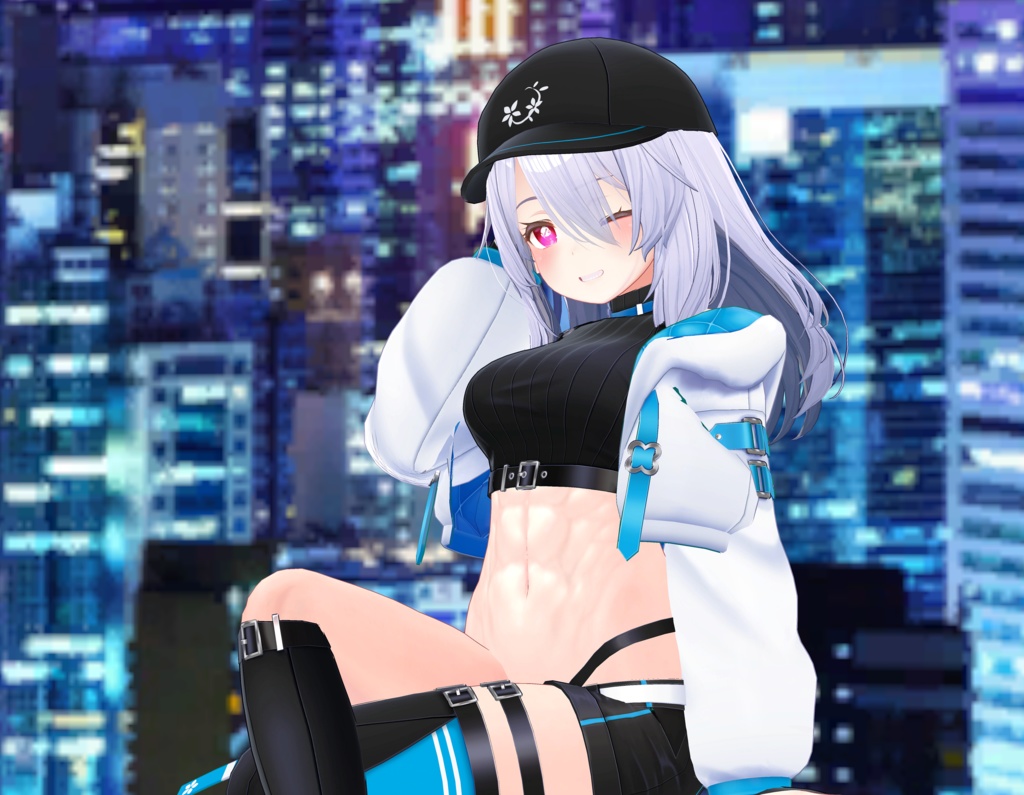 【桔梗ちゃん用】腹筋テクスチャ素材　abs texture image