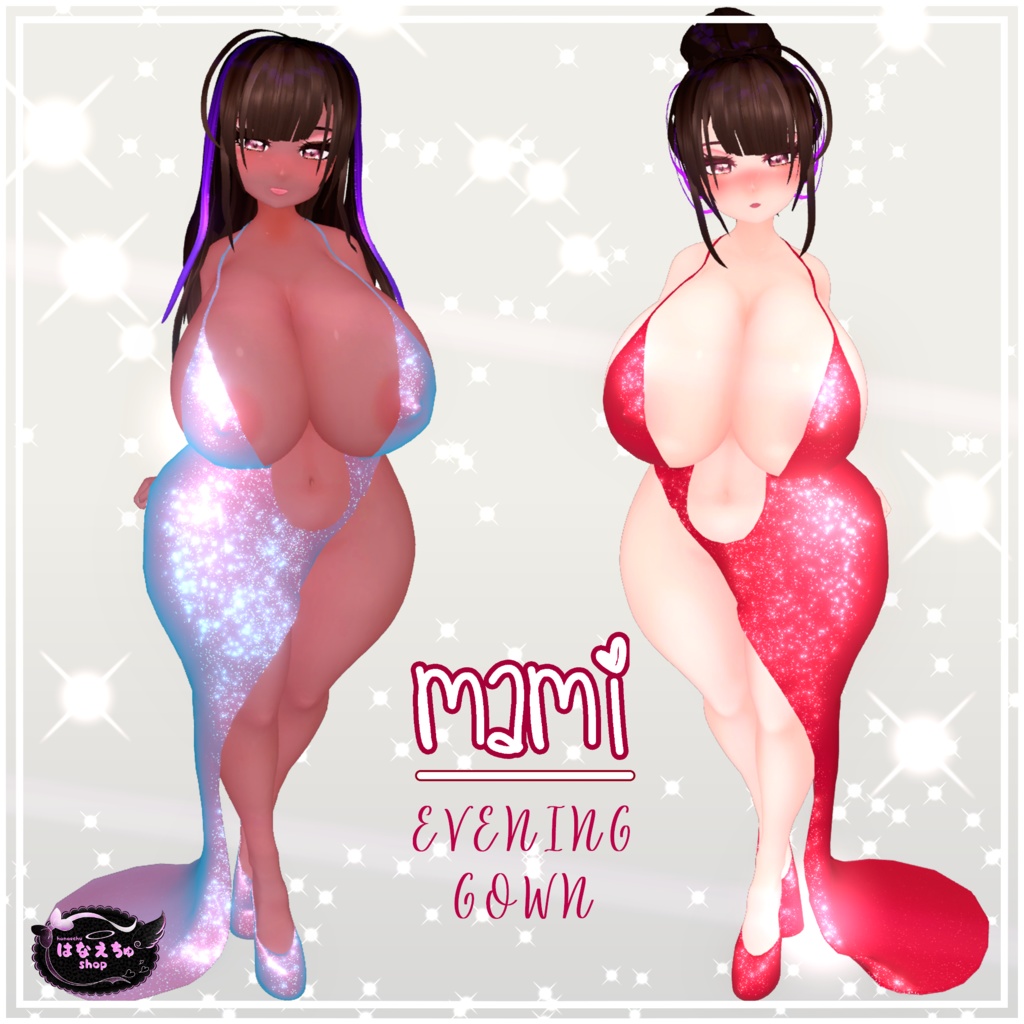 「まみ」Evening Gown イブニングドレス 3D Model Unitypackage image