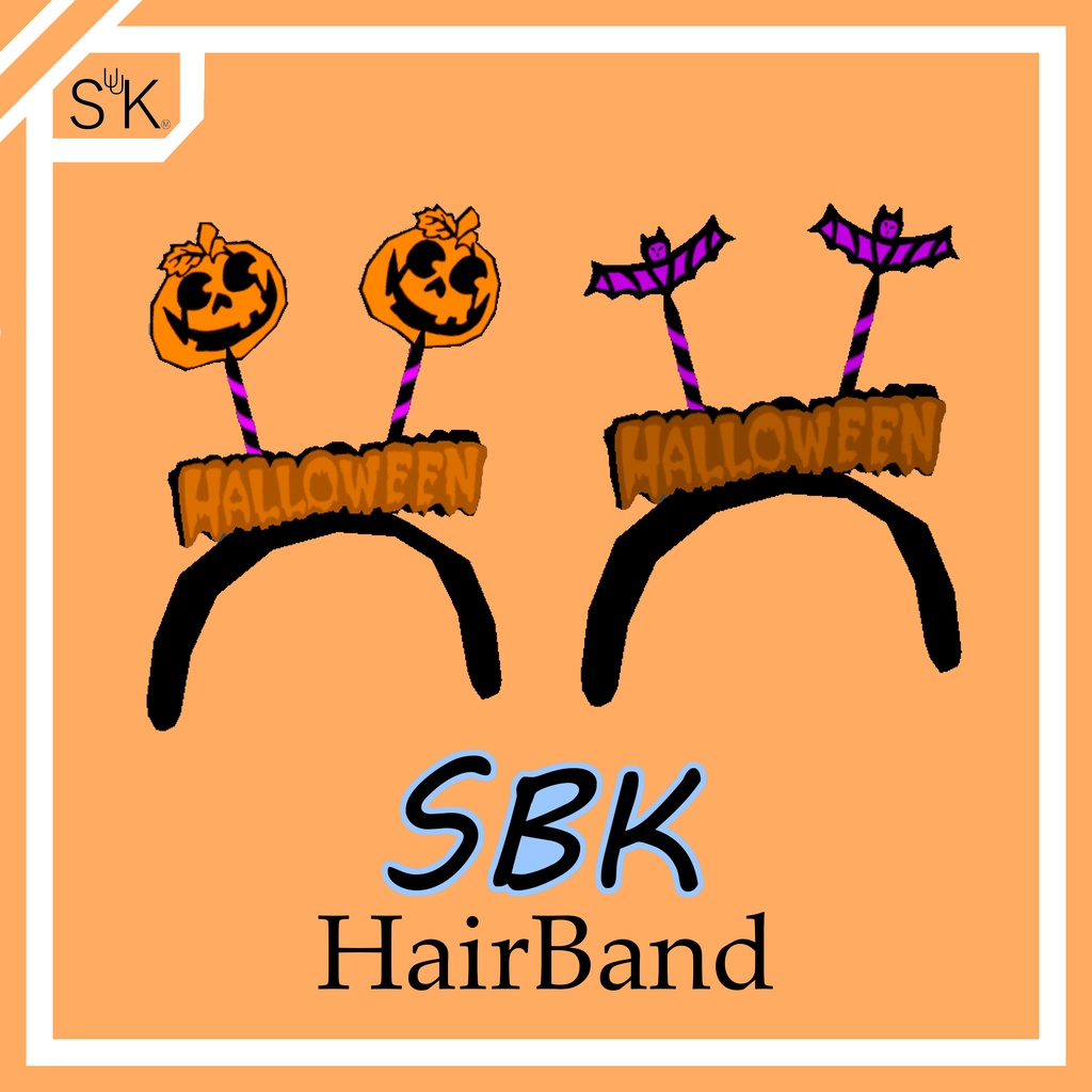 Happy_Halloween HairBand(Pumpkin&Bat) image