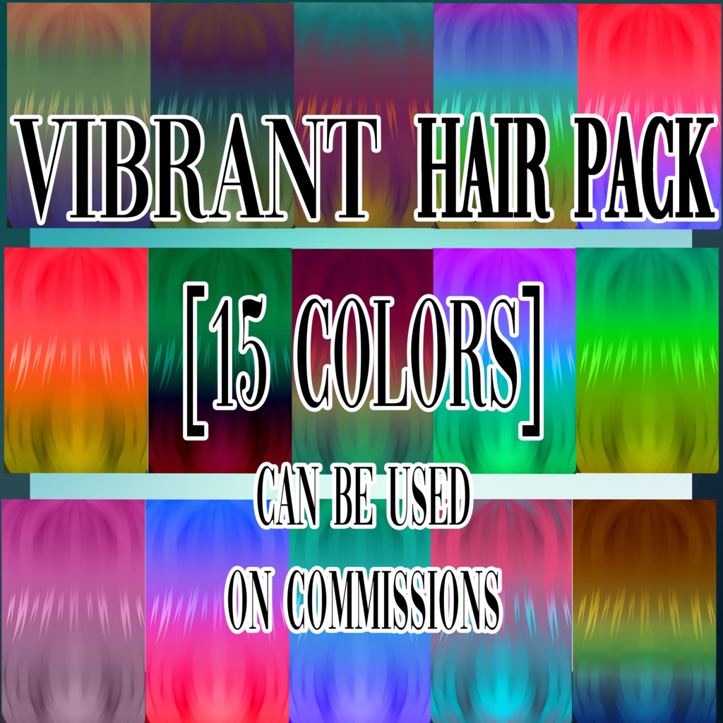 [ VROID ] Vibrant Hair Pack 15 COLORS | 鮮やかなヘアパック 15色 image