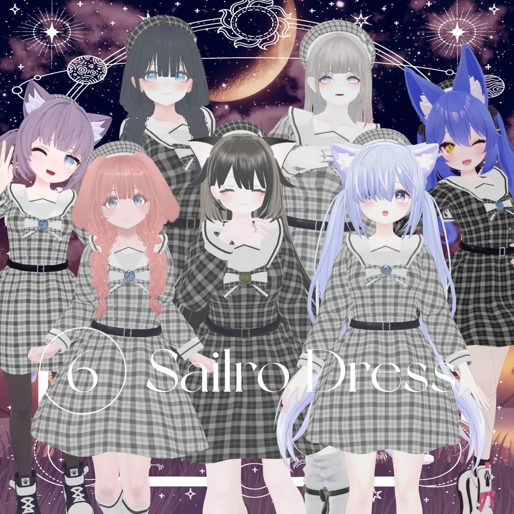 [14-Colour Set] Sailor Dress image