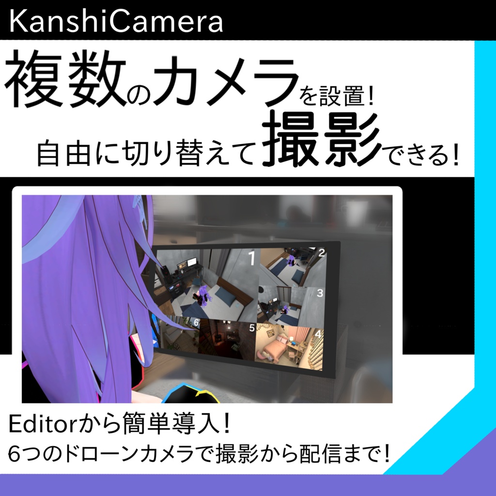 【複数カメラ撮影システム】6つのカメラをドローンで操作！自由に切り替えて撮影！録画！配信！【KanshiCamera】 image