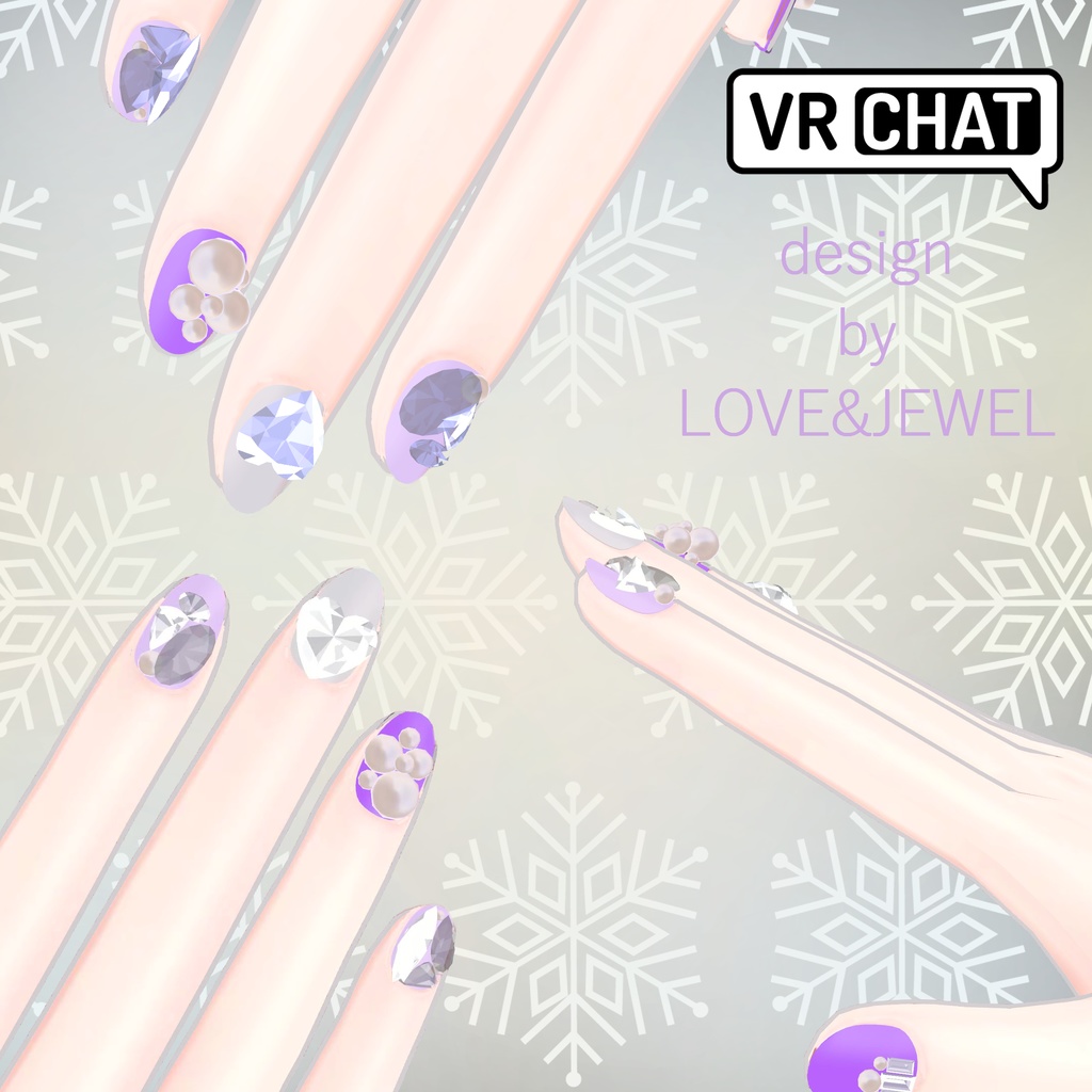 【VRchat想定】調整済みprefab入りネイルストーンセット 【舞夜専用・チセ専用】 image