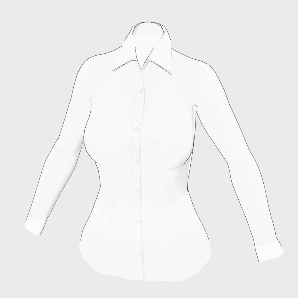 インナー用襟付きワイシャツ【VRoid用衣装】 image