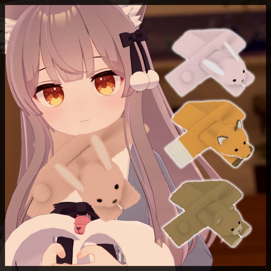 Fluffy Animal Scarf [Children's Clothing] image