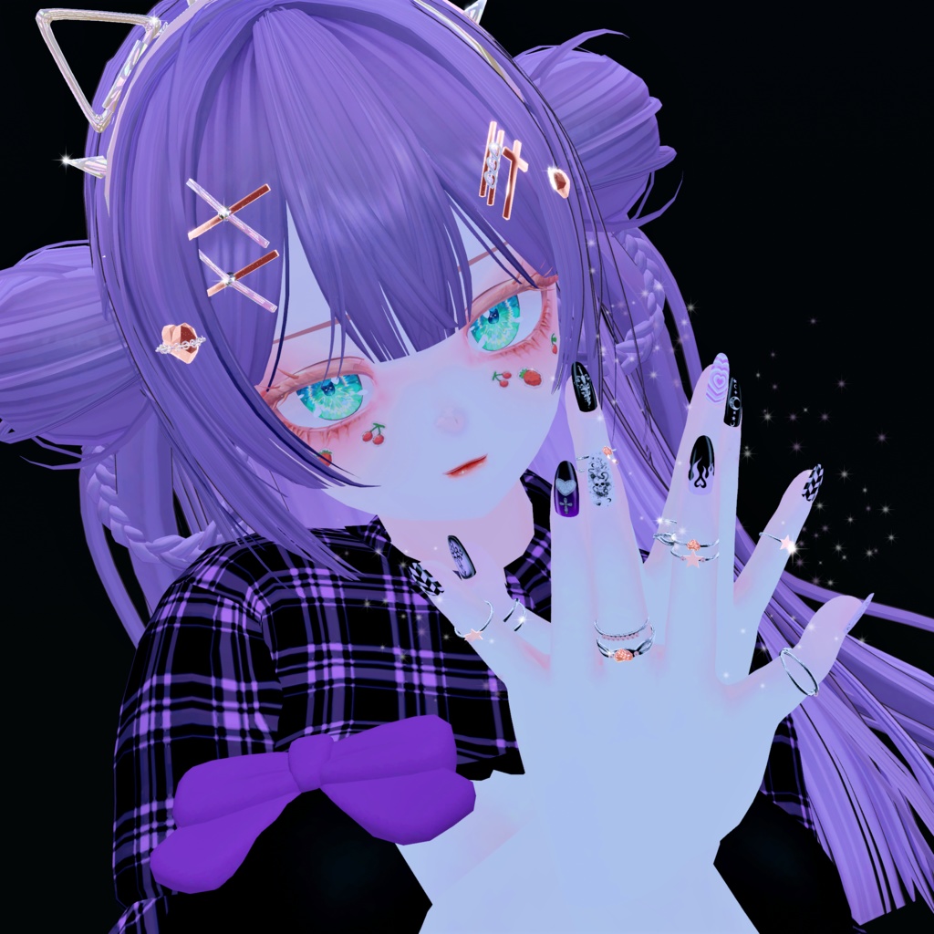 [SELESTIA] BLACK PURPLE NAIL&PEDI ART image