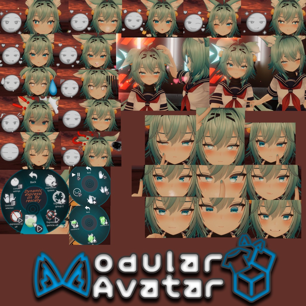 Rindo Dynamic Expression Ver.2.01 / Modular Avatar Rindo's Facial Expressions System image