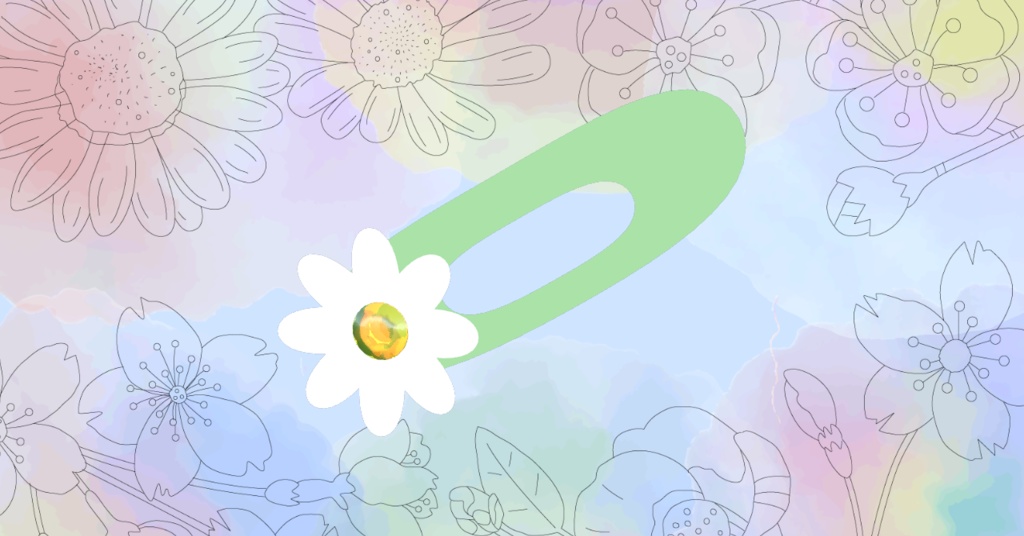 VRChat向け　お花のヘアピン　桔梗ちゃん設定済み image