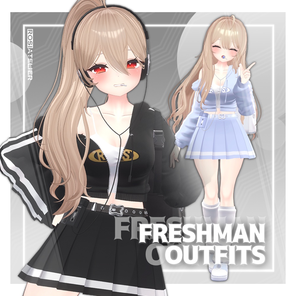 【3D衣装モデル】 Freshman Outfits (for maya) image
