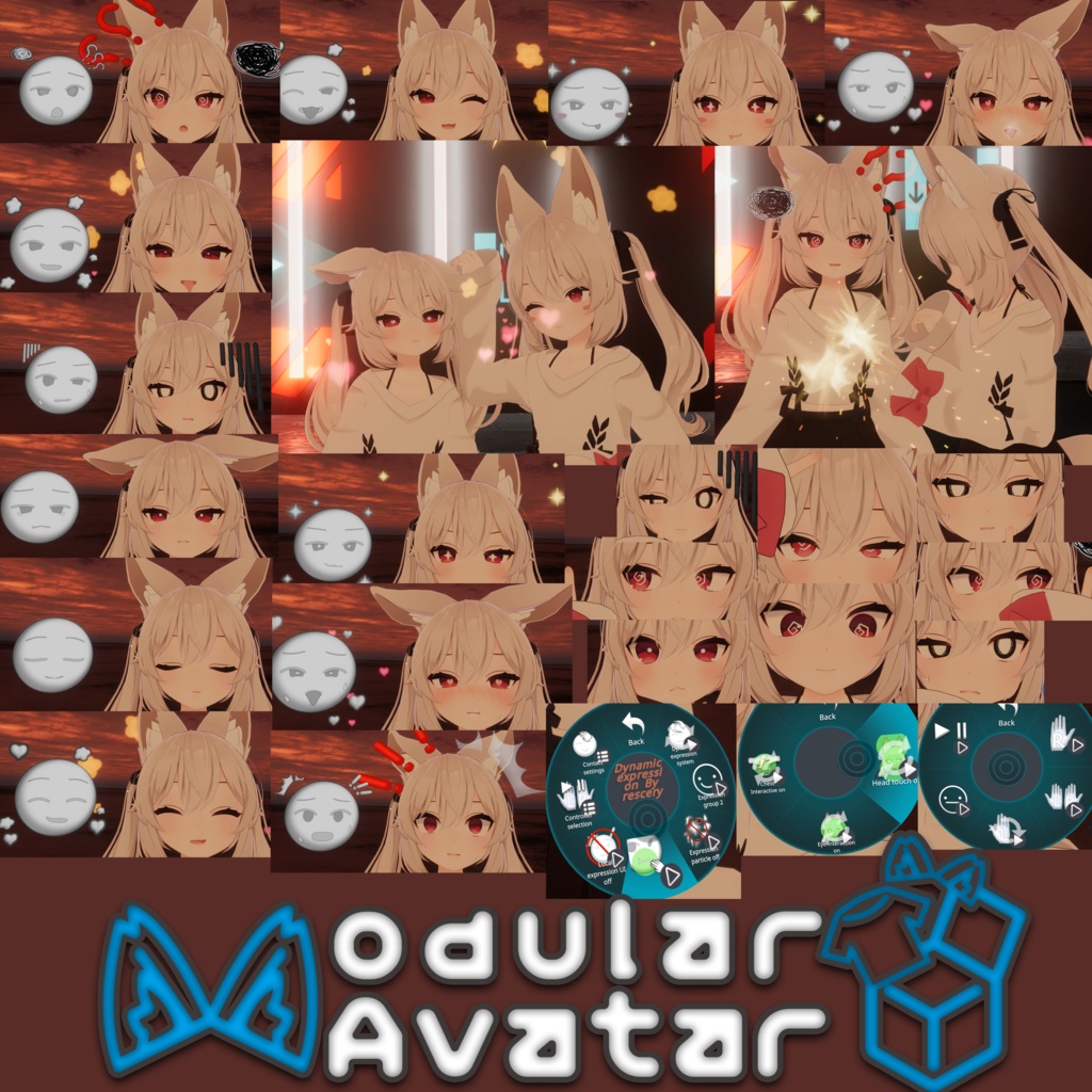 【カリン(Karin)用-MA対応】Karin dynamic expression Ver.2.00/Modular Avatar /Karinの動的表情/Dynamic expression system image