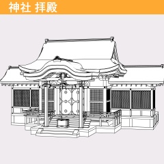 clipstudio用3D　神社（拝殿） image