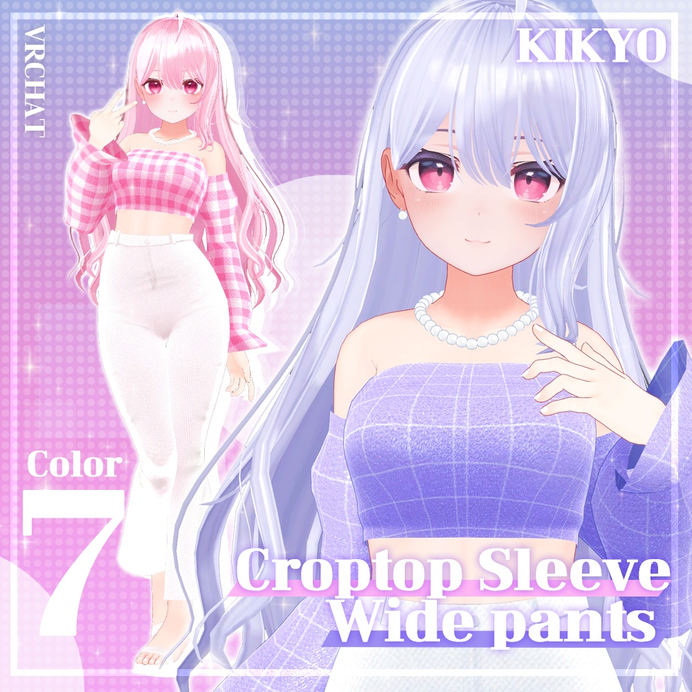 桔梗(Kikyo) Croptop Sleeve & Wide pants クロップトップ スリーブ & ワイド パンツ image
