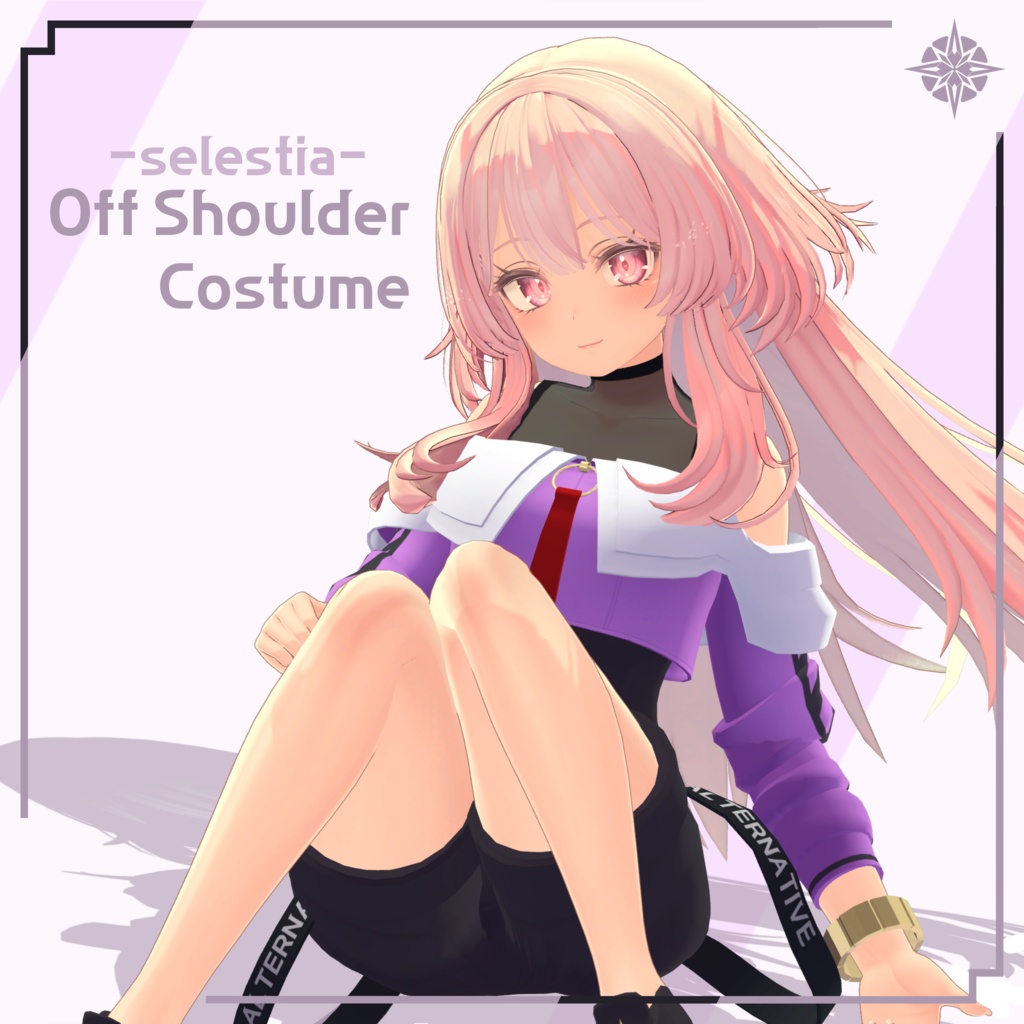 【VRC想定】 セレスティア Off Shoulder Costume image