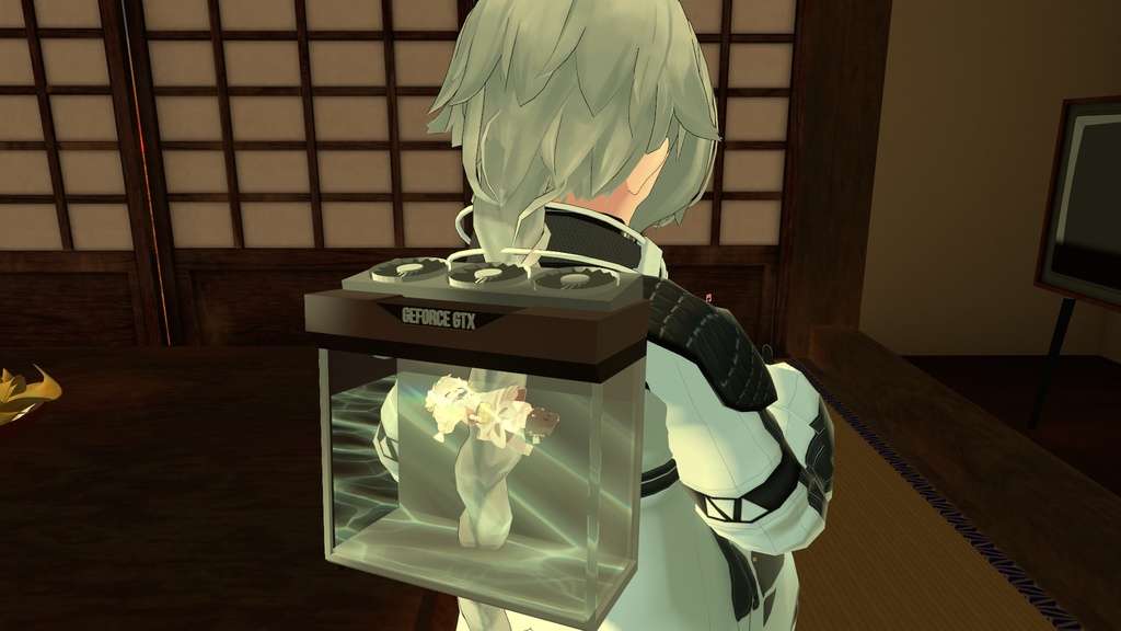 【VRChat想定】フレンドといっしょに旅できる水槽リュック【無料】 image