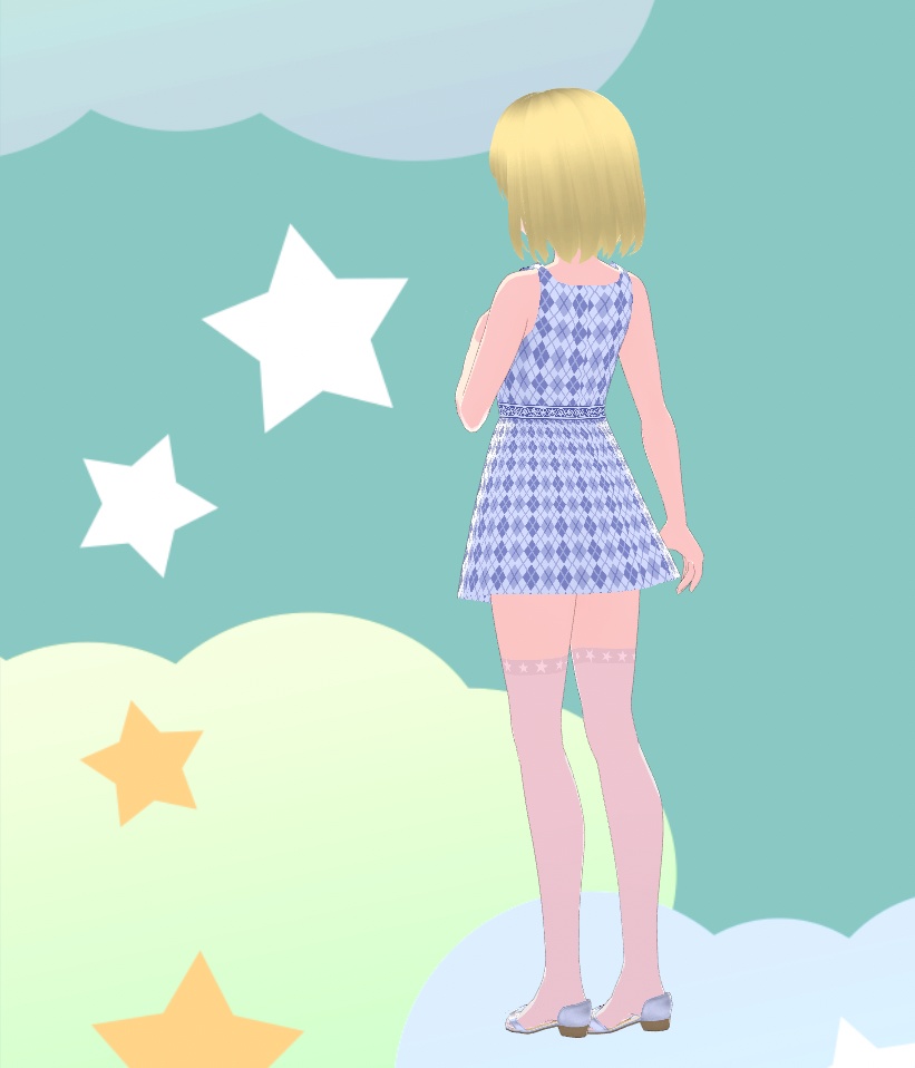 VRoid【無料版あり】上品なアーガイル柄のワンピース image