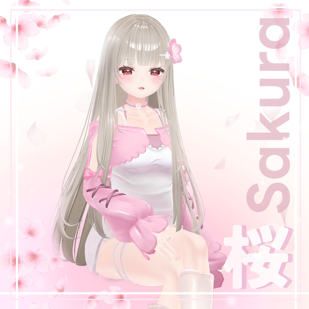 [maya / 舞夜] Sakura Cardigan Set (VRC 3Dアイテム) image