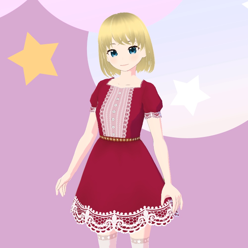 VRoid【無料版あり】フラワーレースのワンピース image