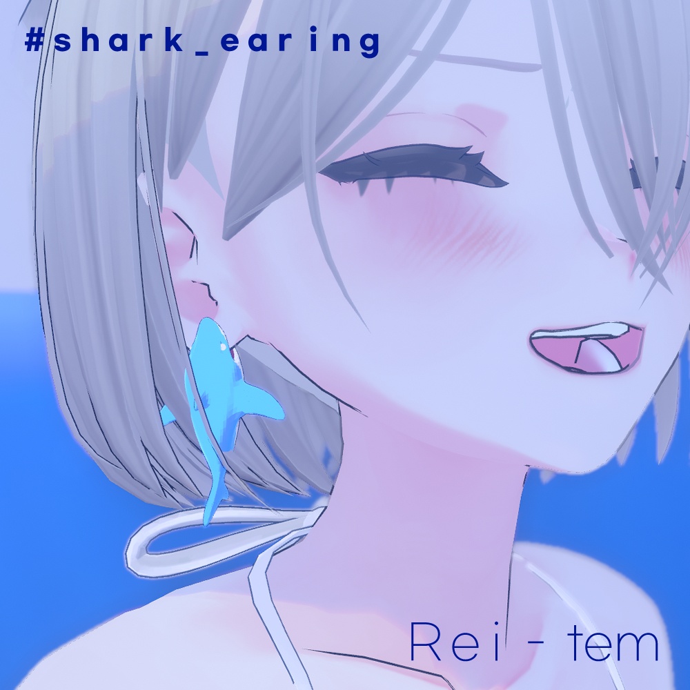【VRC PB対応】 Shark earring 상어 귀걸이 image