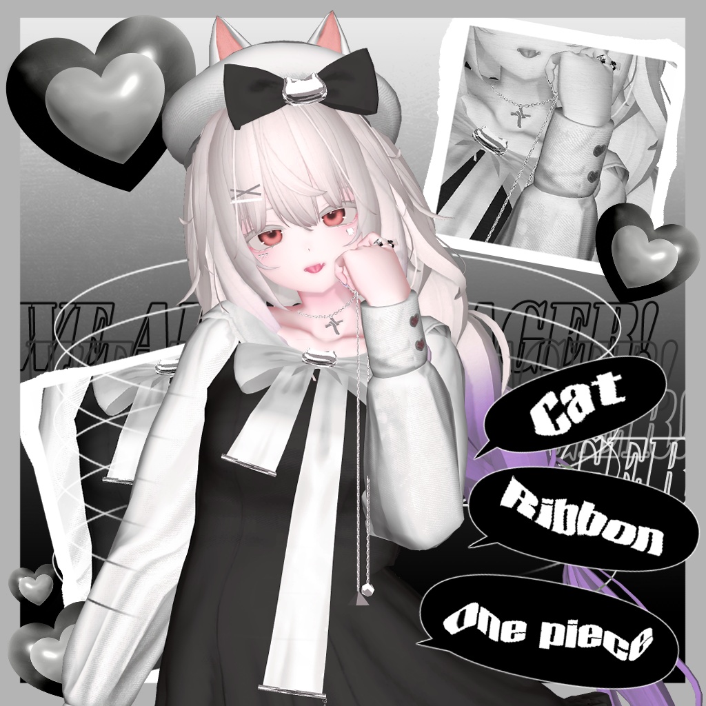 [8人] Cat Ribbon One piece image
