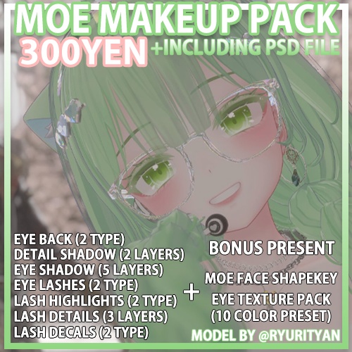 MOE(萌) MAKEUP PACK (+PSD and Shapekey) image