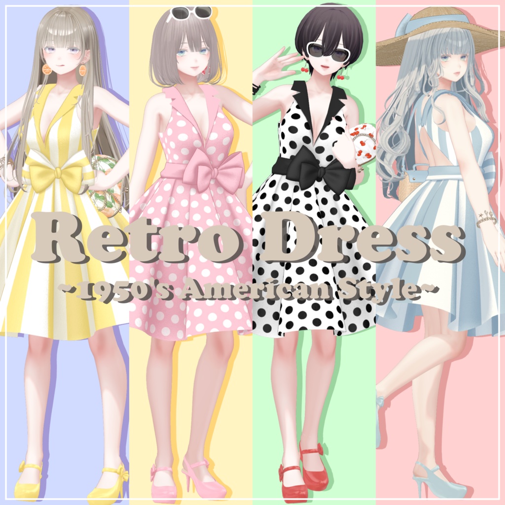 [15-piece set] Retro one-piece swimsuit image