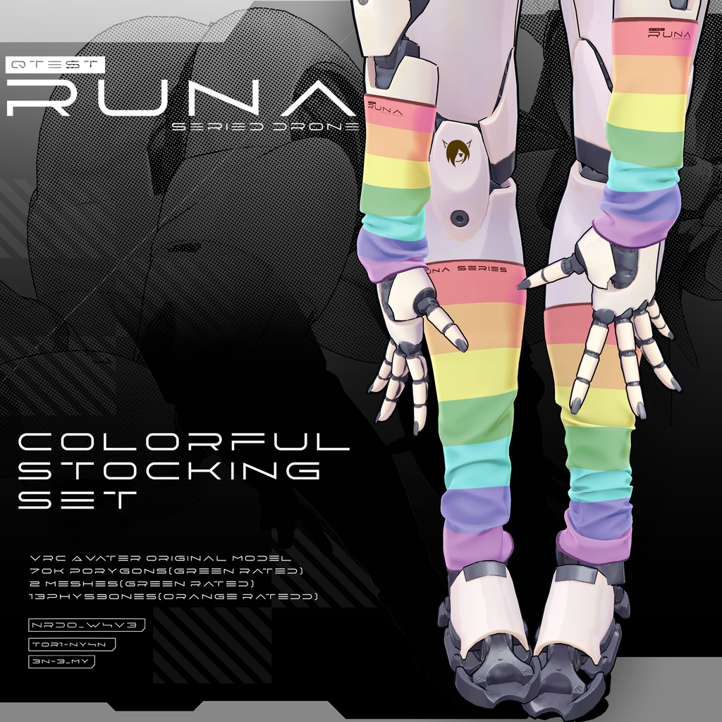 【オリジナル3Dコスチューム】Runa Socks set【VRC】 image