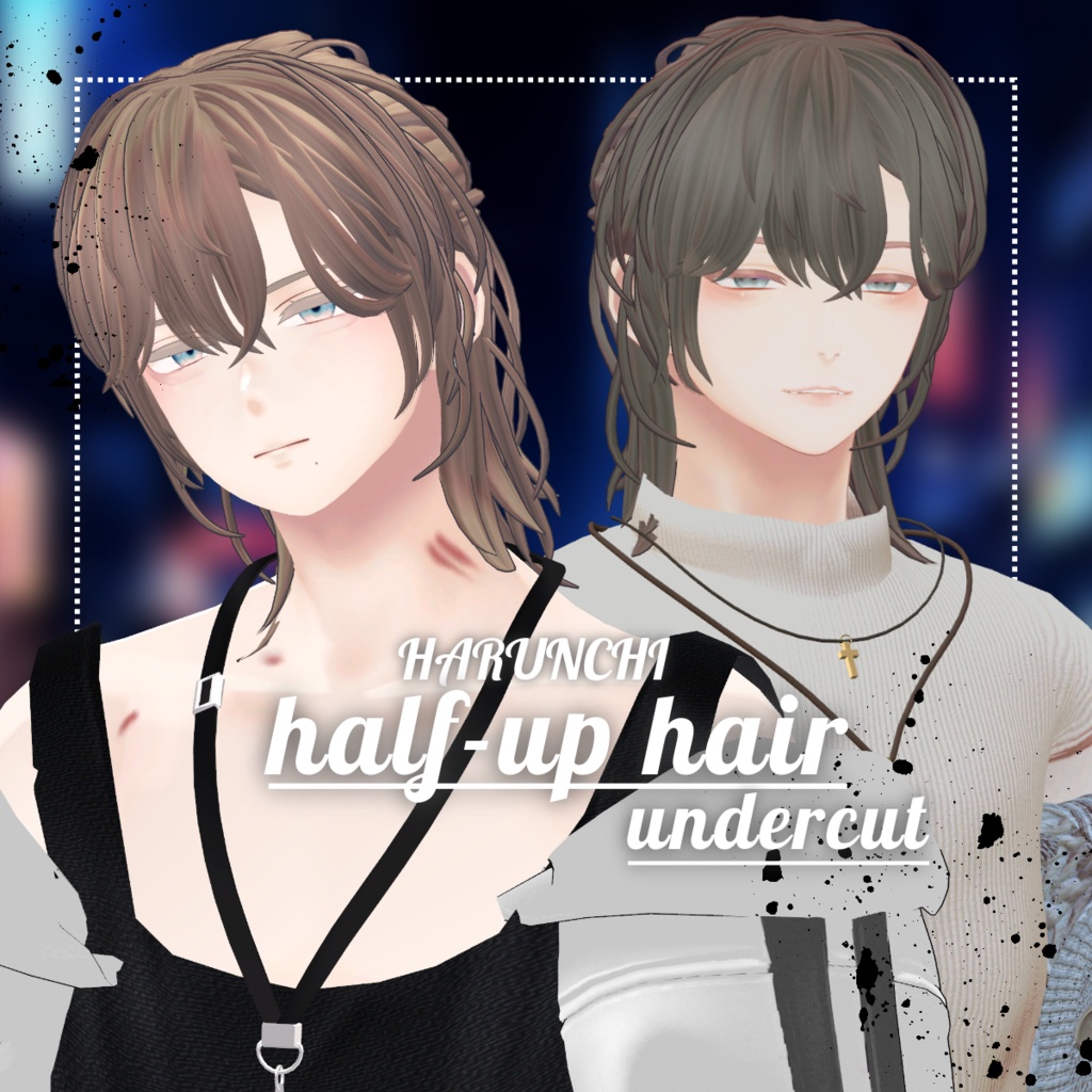 half-up undercut【VRC想定hair】 image