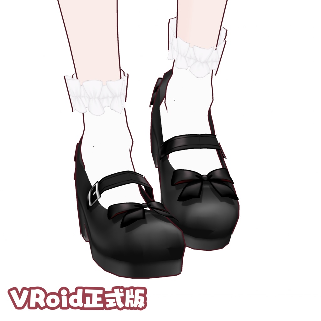 【FREE 無料 】Lolita Style SHOES & SOCKS custom item for VroidStudio ロリィタ靴と靴下 VRoid正式版 image