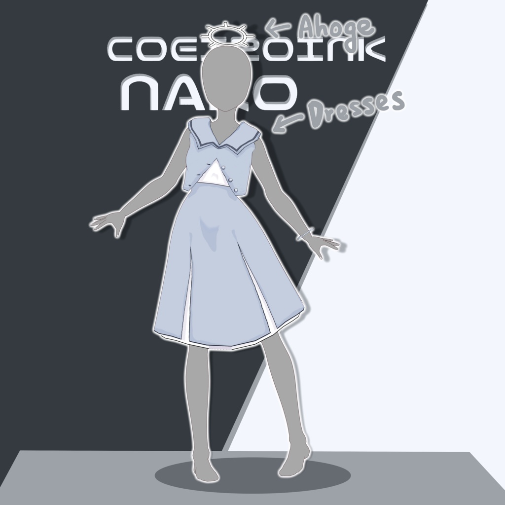 【衣装無料配布】COEIROINK　NAKOちゃん衣装【VroidStudio】 image