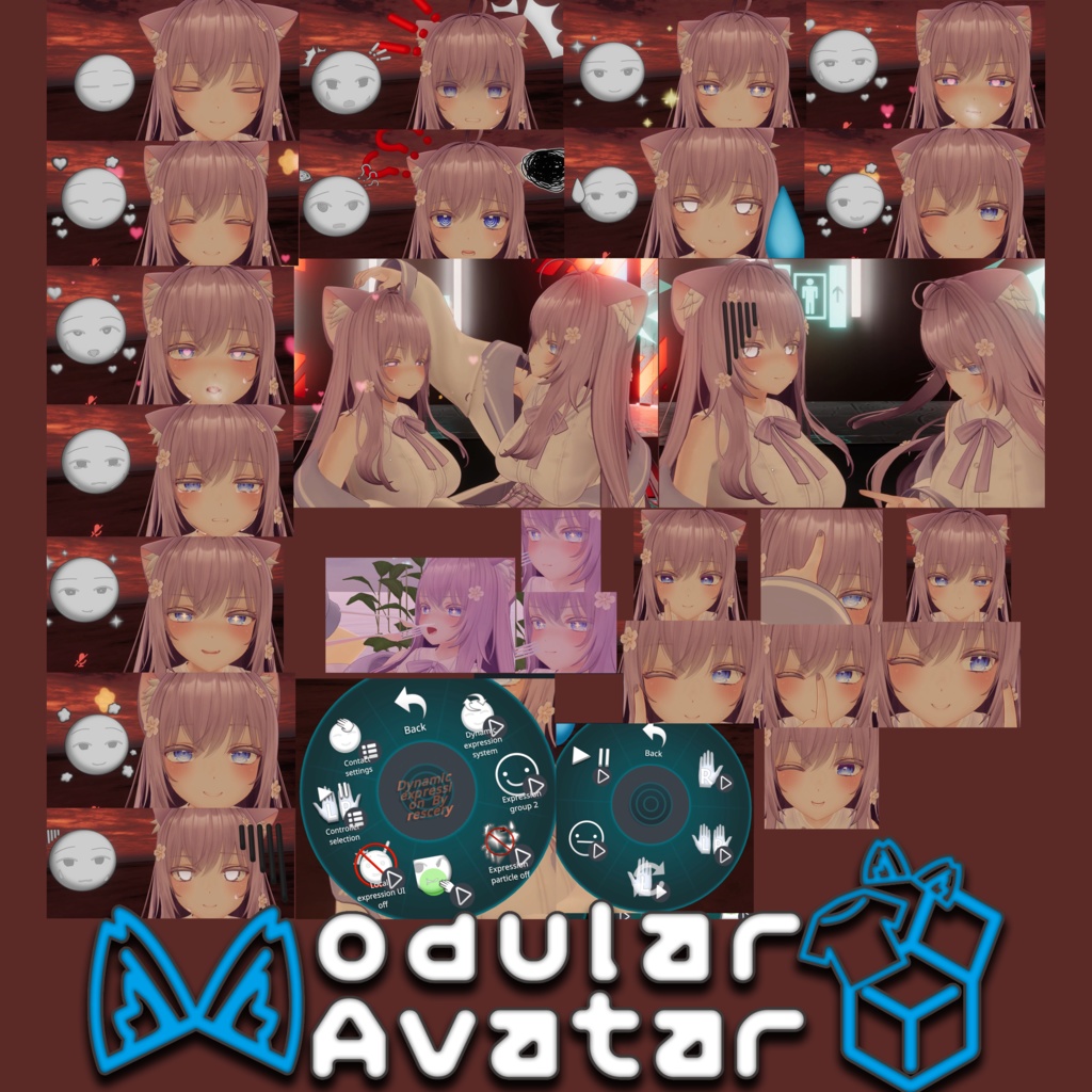 【萌(Moe)用-MA対応】Moe dynamic expression Ver.2.00/Modular Avatar /萌の動的表情/Dynamic expression system image