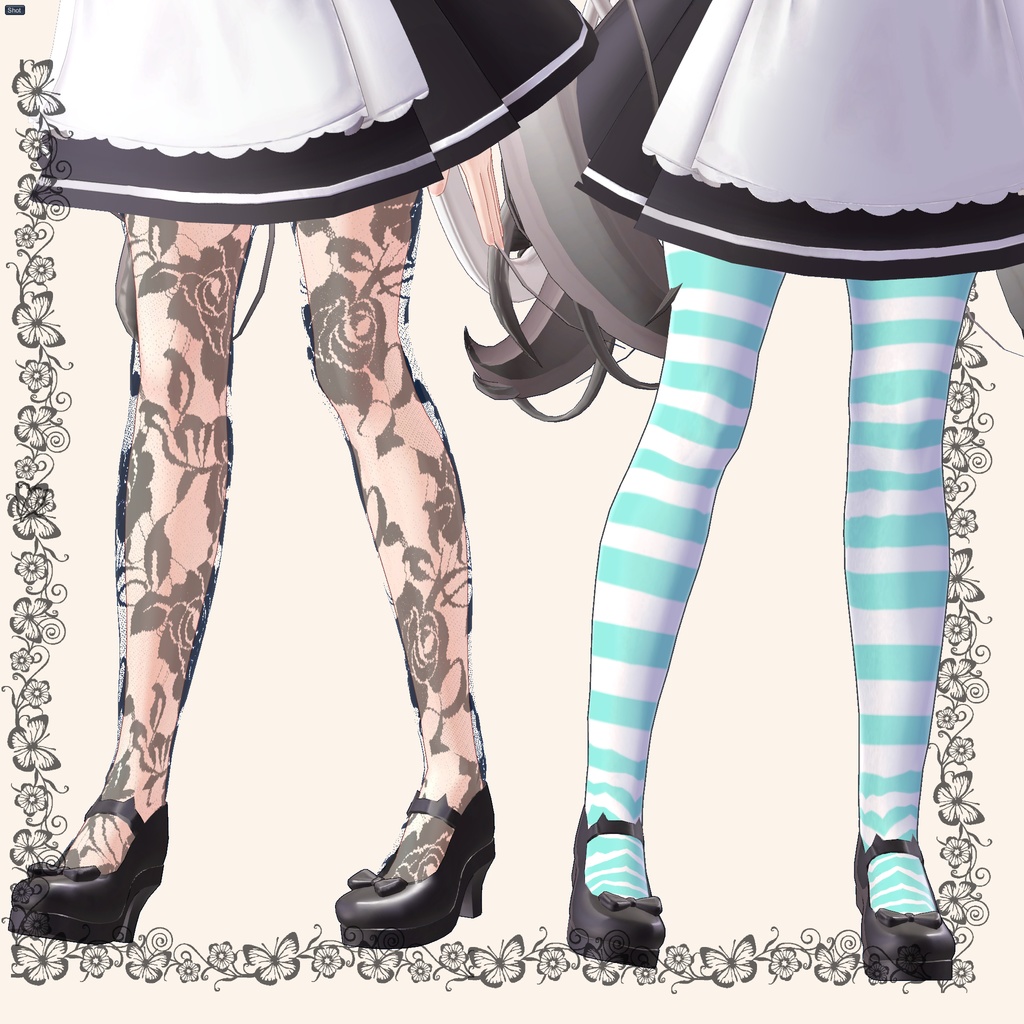 Maya-Compatible Stockings and Knee-High Socks Set image