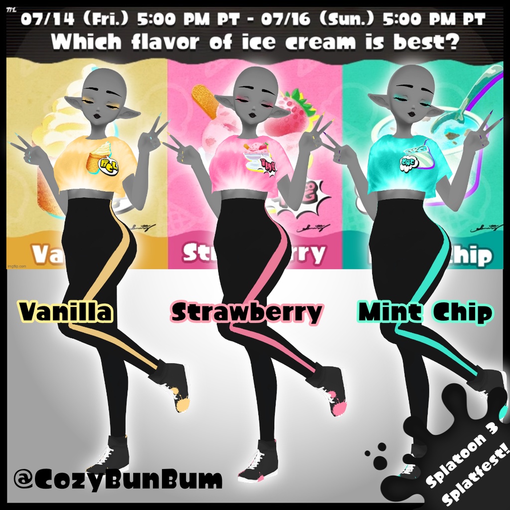 [FREE] Splatfest Outfit Splatoon Vanilla Strawberry Mint Chip image