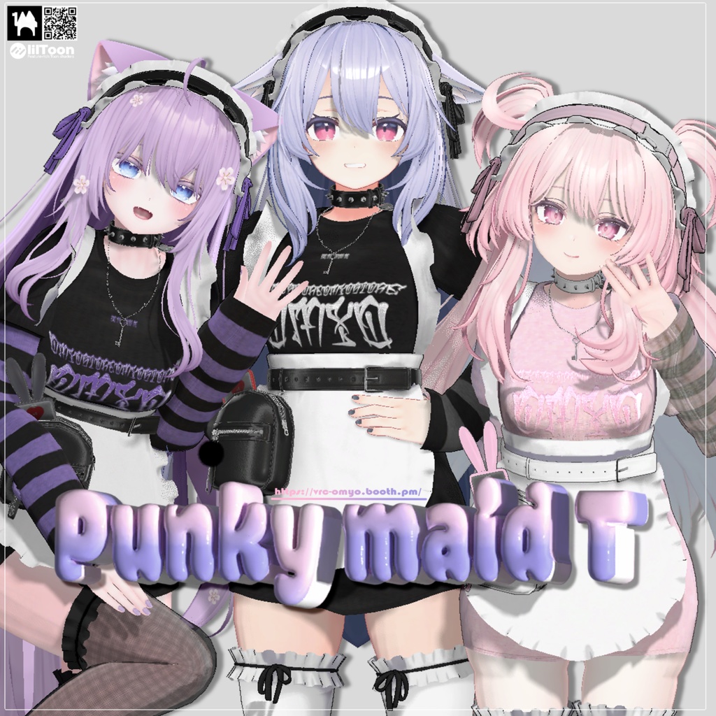 【6アバター対応】 💜パンクメイドT 💜 Punky maid T💜 image