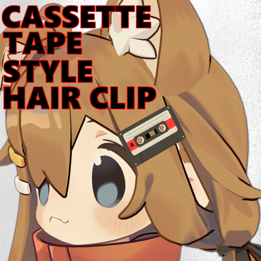 【無料】カセットテープ型ヘアークリップ【まめひなた用】 image