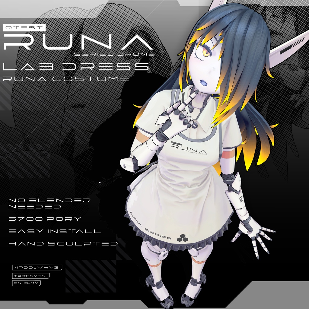 【オリジナル3Dコスチューム】Runa Research Apron【VRC】 image