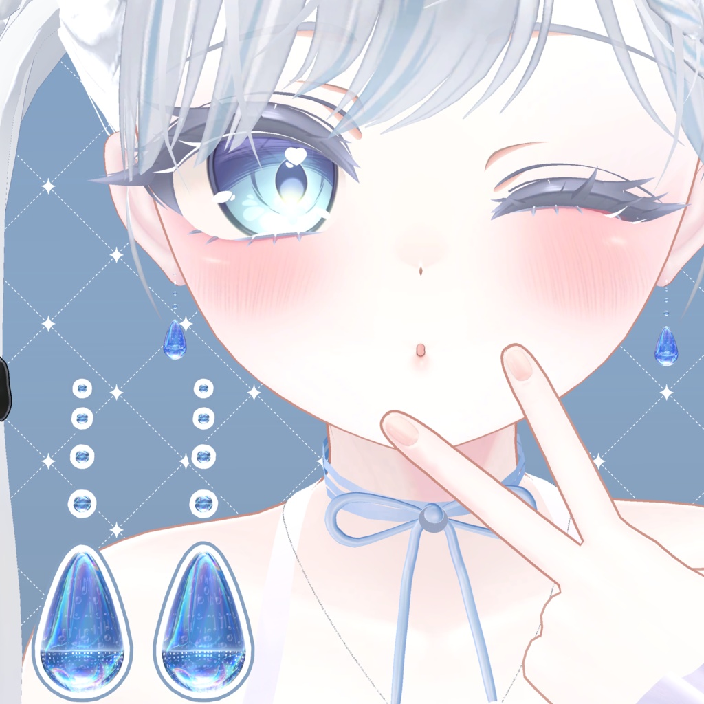 ちょっぴりしゅわしゅわ　しずく型イヤリング（ピアス） image