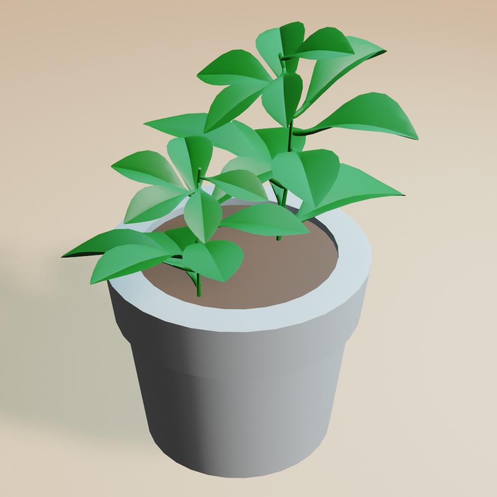 植木 3Dモデル 無料／Plant 3D model free／Blender fbx image