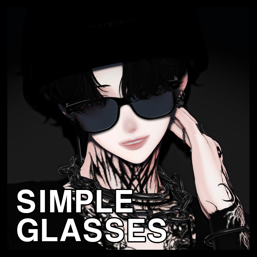 【無料/Free】 シンプルめがね / Simple Glasses image