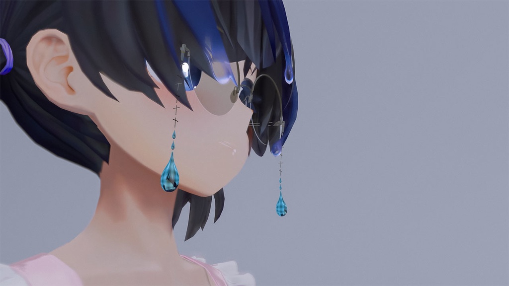 【VRC】丸眼鏡 Ver4a - しずくのアクセサリー付き【有料】 image