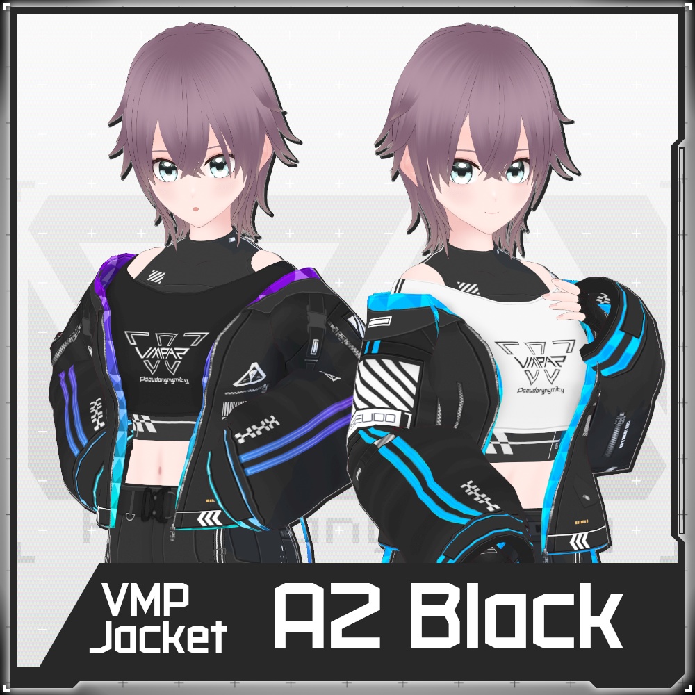 【Free/無料】VMP Jacket:A2 Variable Black【VRoid】 image