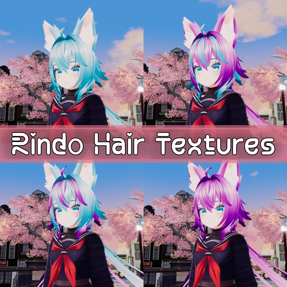 Rindo Gentian Hair Purple Turquoise Textures image