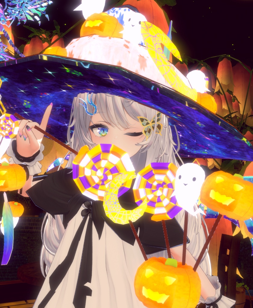 VRC想定　おしゃれな帽子＆ハロウィン魔女帽子ver1.2（Happy Halloween!!） image