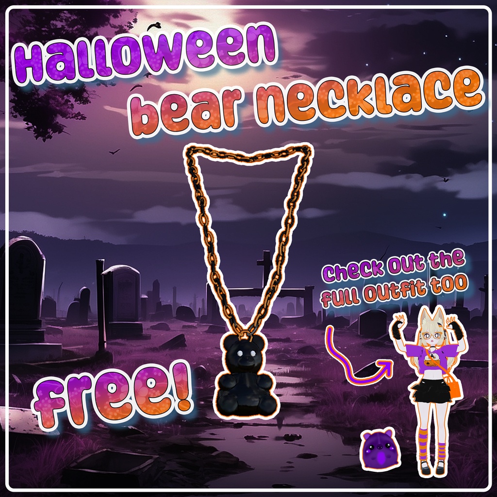 Free Halloween Teddy Necklace  [harouintedeinetsukuresu] image