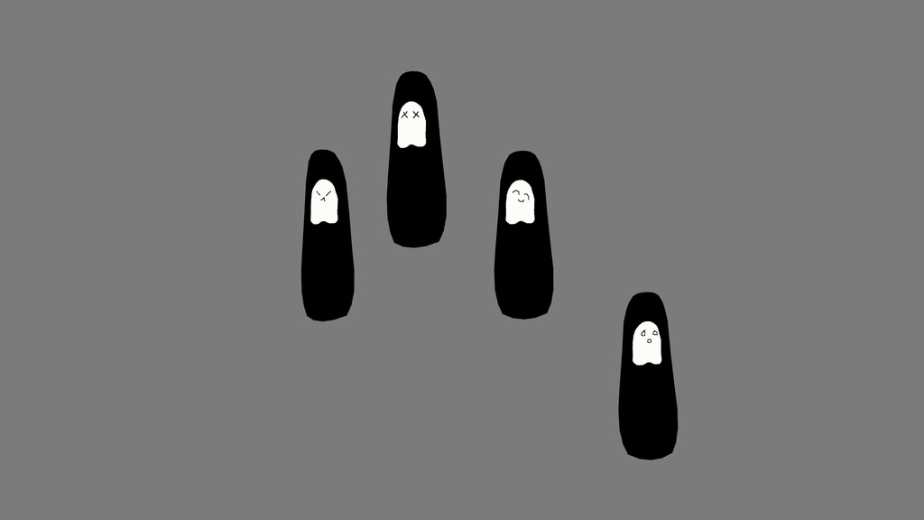 Simple Ghost nail [for manuka] image