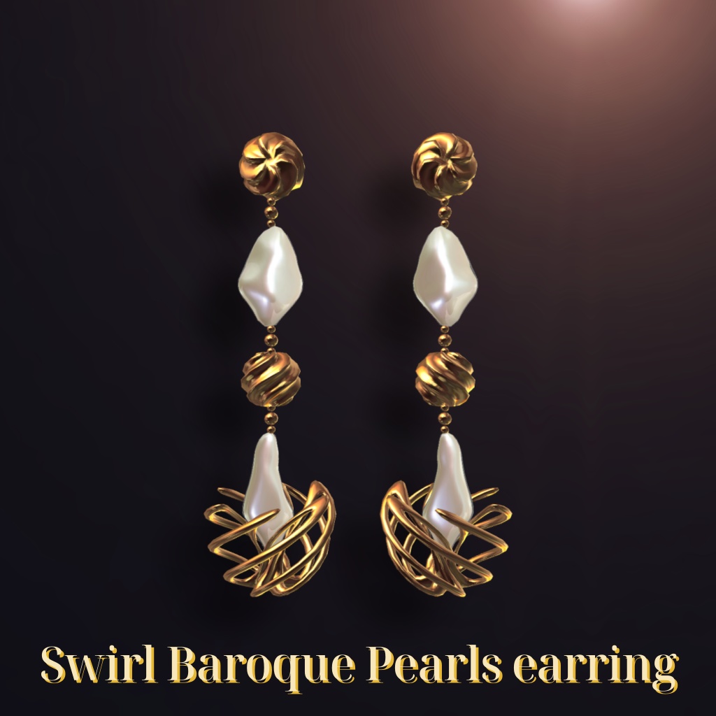 [Free]Swirl Baroque Pearls earring image