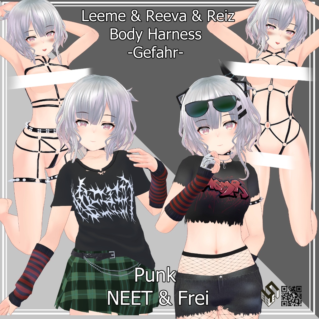 【リーメ&リーバ&レイズ用】パンク NEET/ パンク Frei/ ボディーハーネス/ ボディーハーネス『ゲファー』 - Body Harness『Gefahr』/ Body Harness/ Punk Frei/ Punk NEET - for Leeme&Reeva&Reiz image