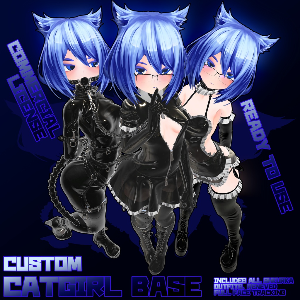 [３Dモデル] Custom Catgirl Base[アバター] [VRC][COMMERCIAL BASE] image