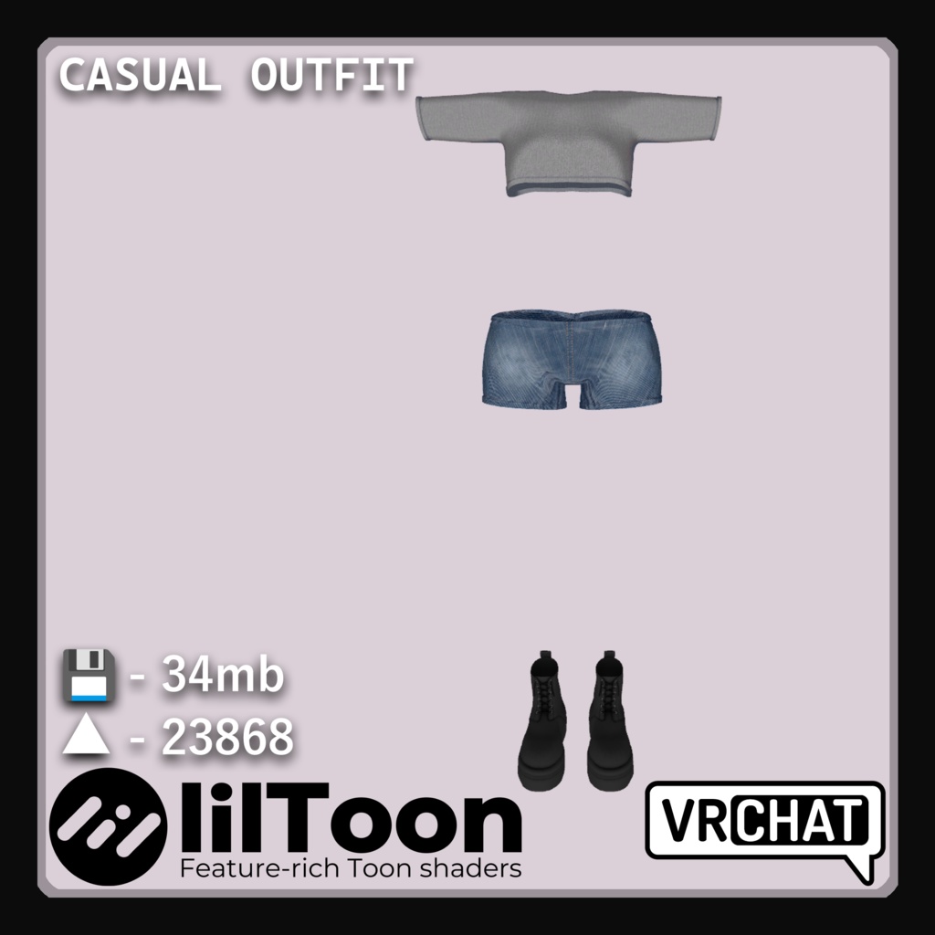 マヌカとモエの3Dカジュアルコーデ：クロップT、ショーツ＆ブーツ | Manuka and Moe's 3D Casual Outfit: Cropped Tee, Shorts & Boots image