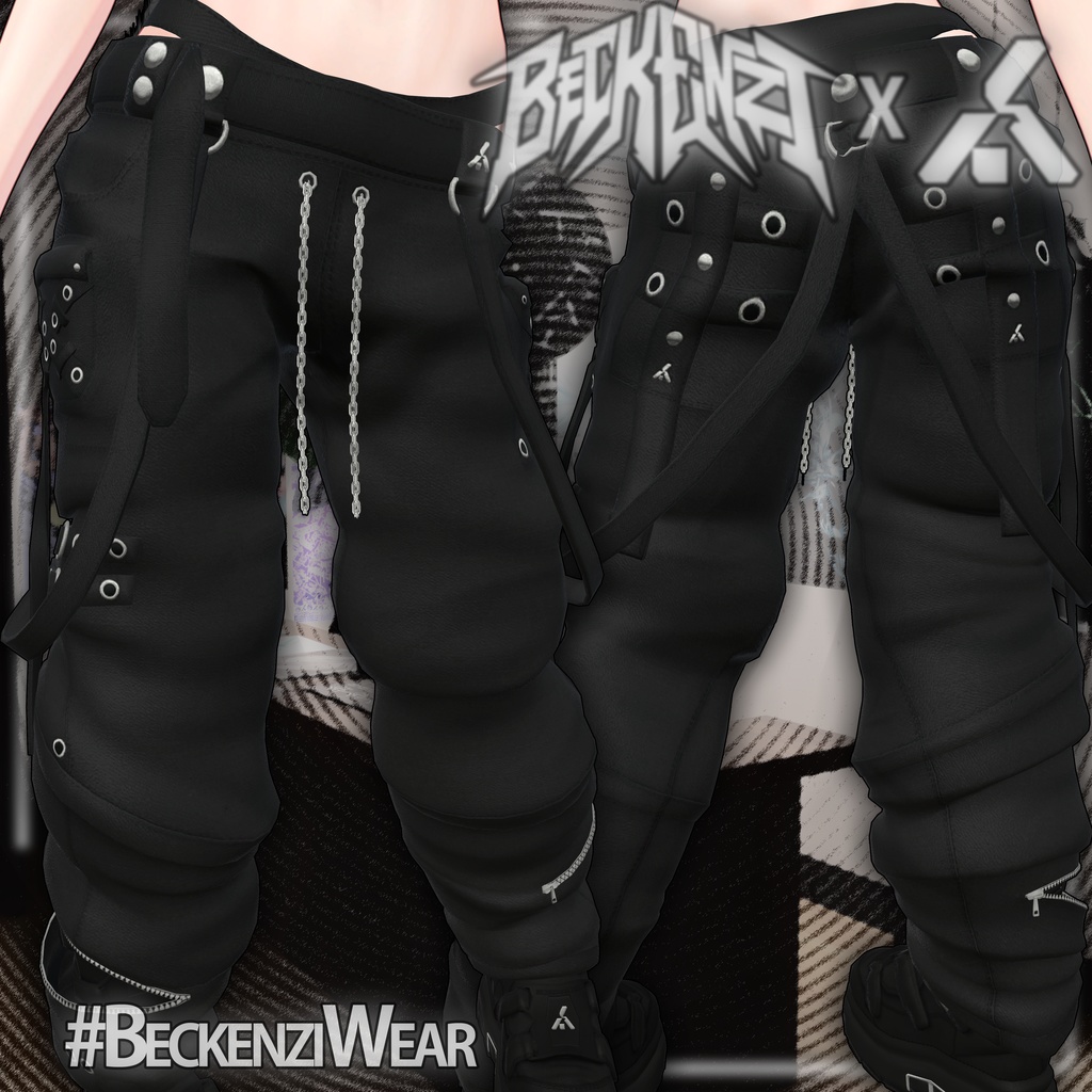 BECKENZI X SHELTER. RAVE CARGO PANTS image