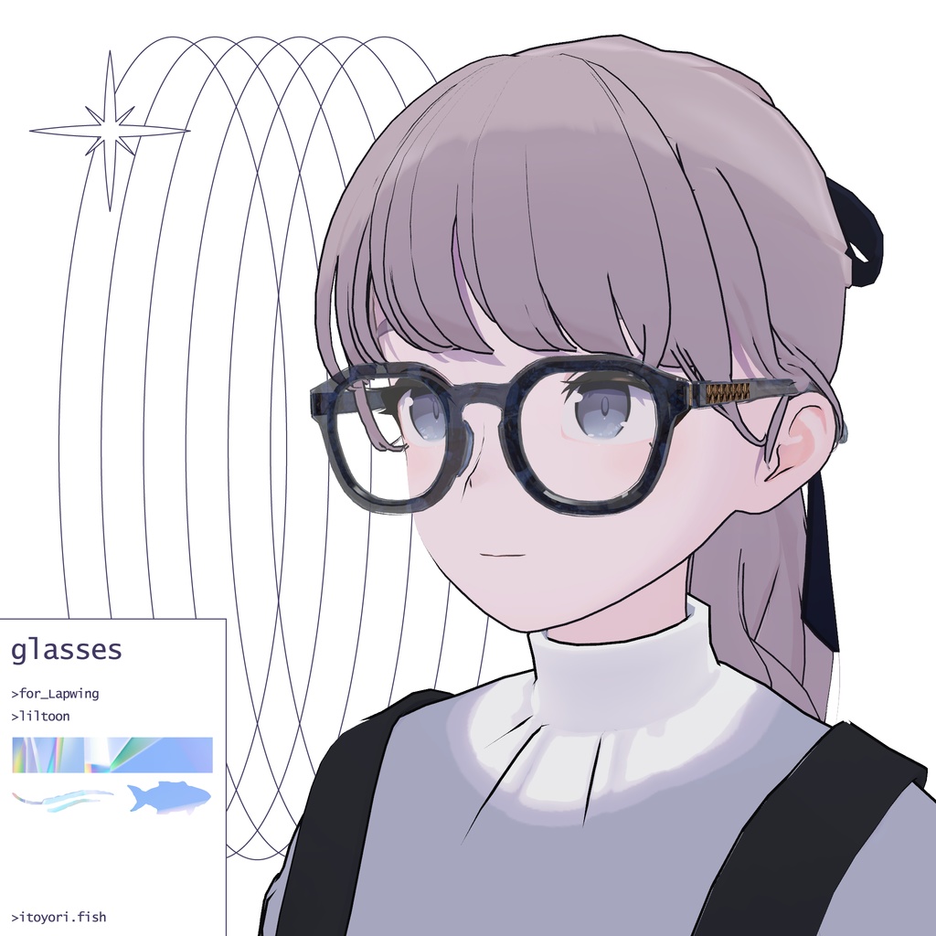 [無料] 眼鏡/glasses [VRChat想定] image